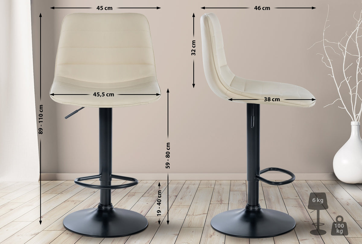 Barhocker Lex Kunstleder Schwarz – Ansicht 2