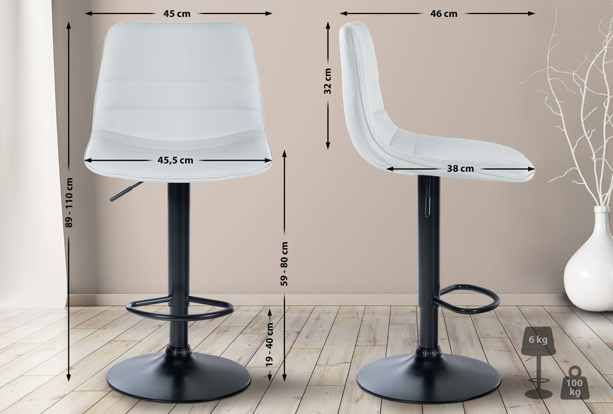 Barhocker Lex Kunstleder Schwarz – Ansicht 17