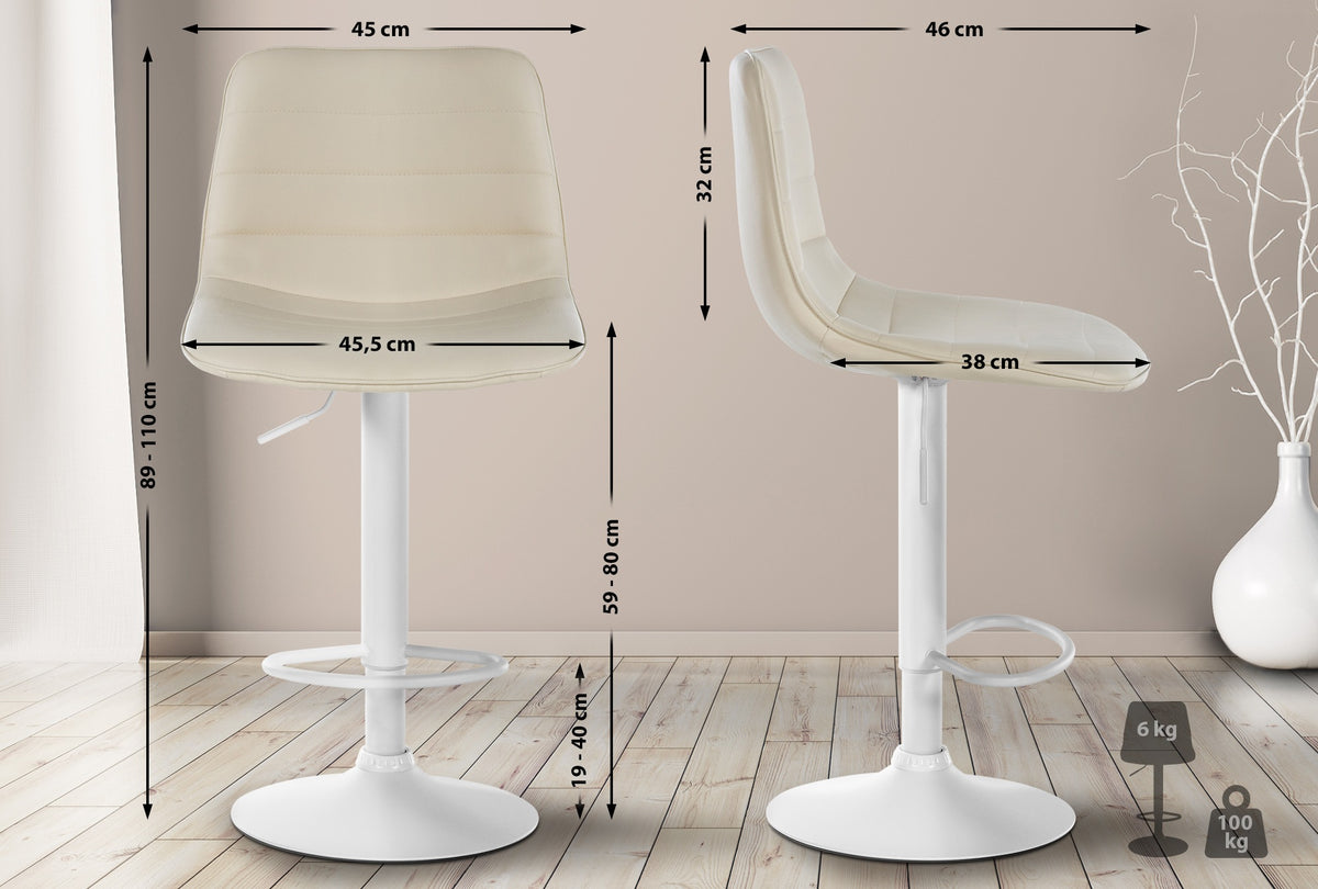Barhocker Lex Kunstleder Weiß – Ansicht 2