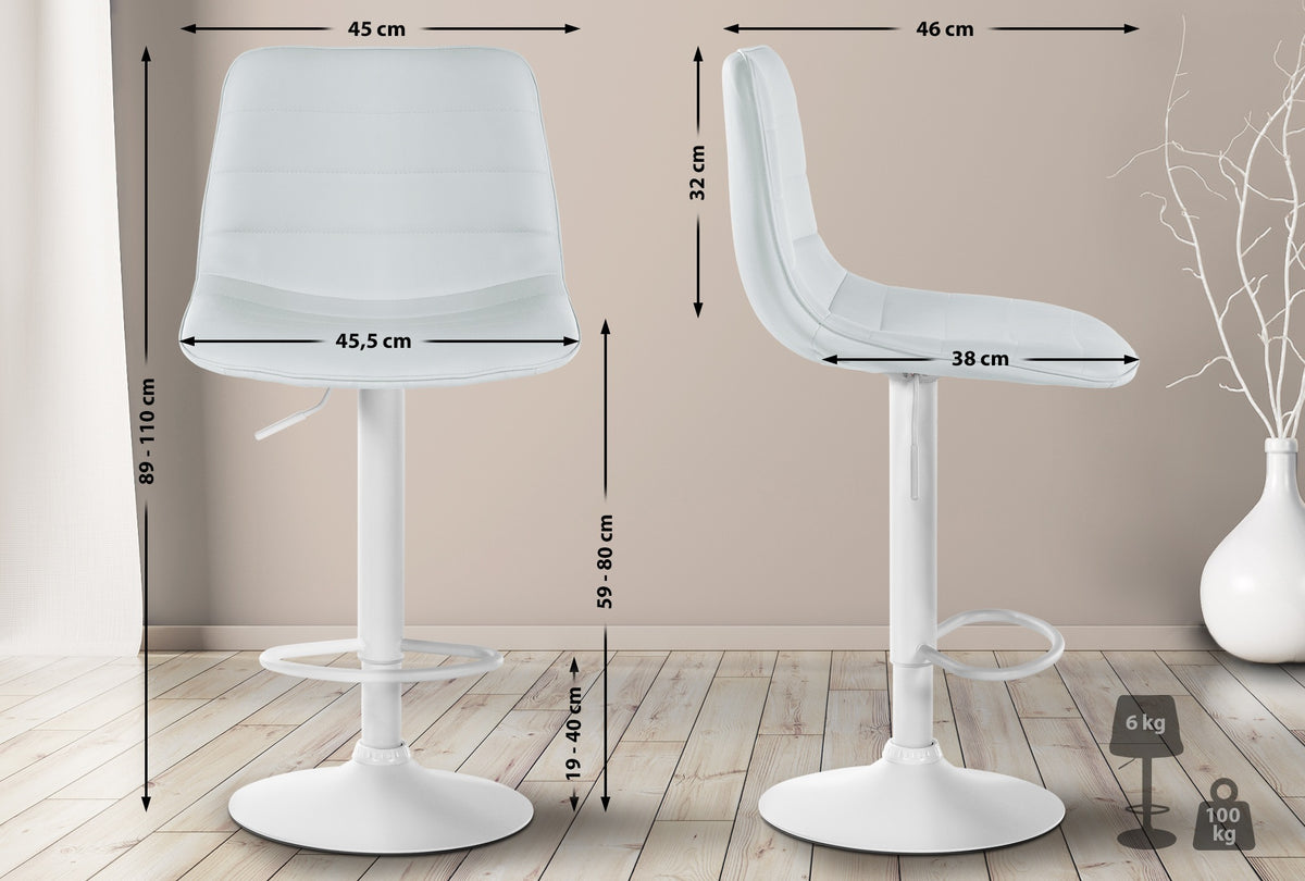 Barhocker Lex Kunstleder Weiß – Ansicht 17