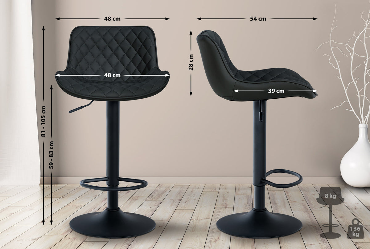 2er Set Barhocker Minosa Kunstleder – Ansicht 14