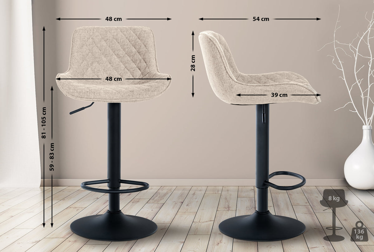 2er Set Barhocker Minosa Stoff – Ansicht 2