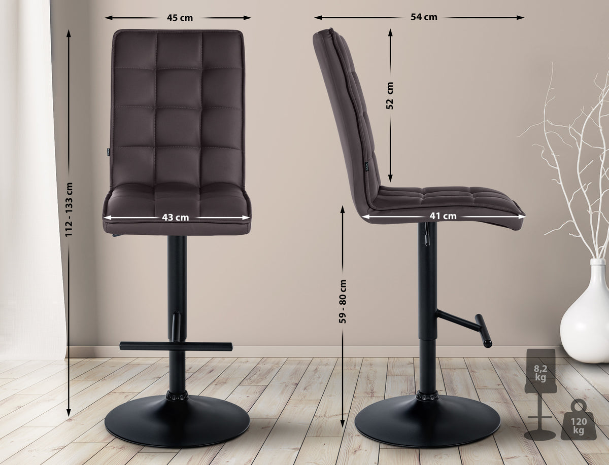 Barhocker Peking V2 Kunstleder schwarz – Ansicht 2