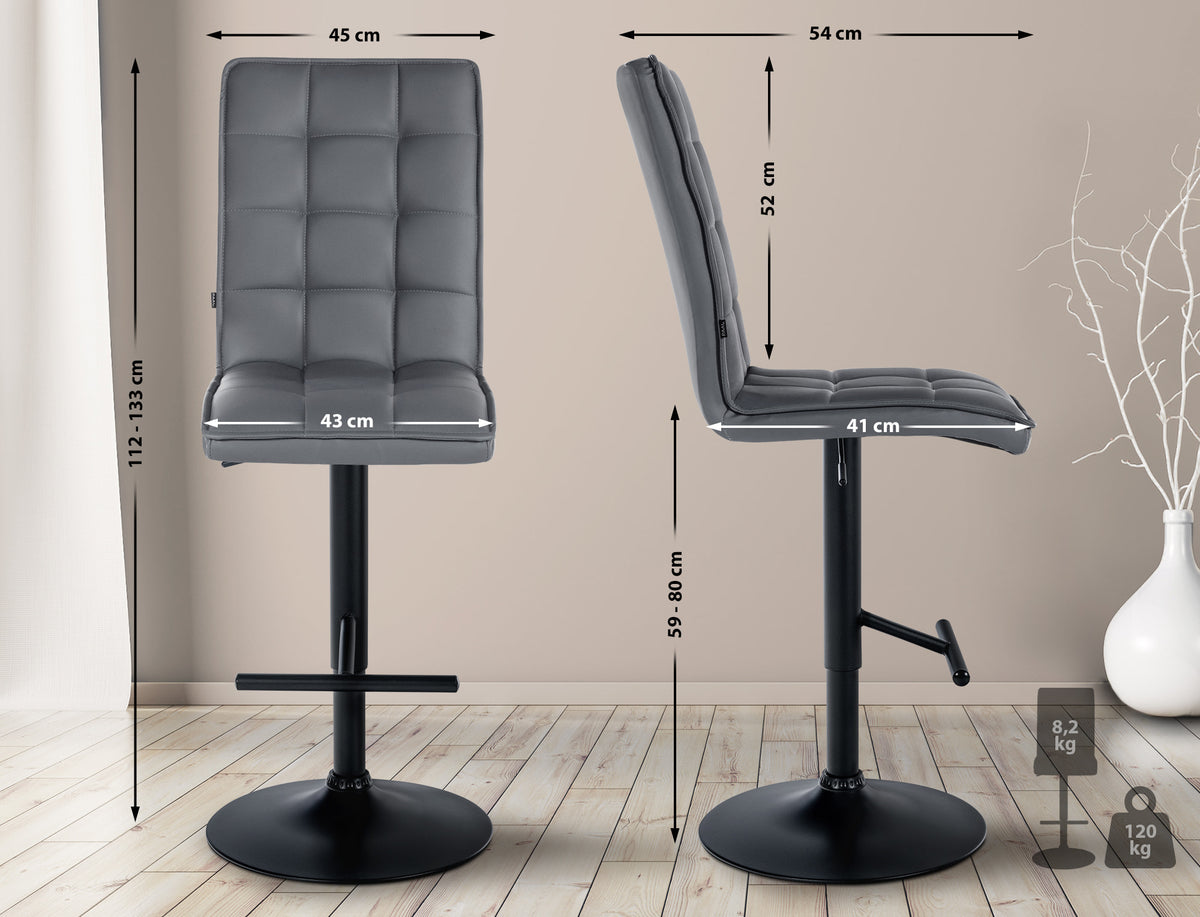 Barhocker Peking V2 Kunstleder schwarz – Ansicht 8