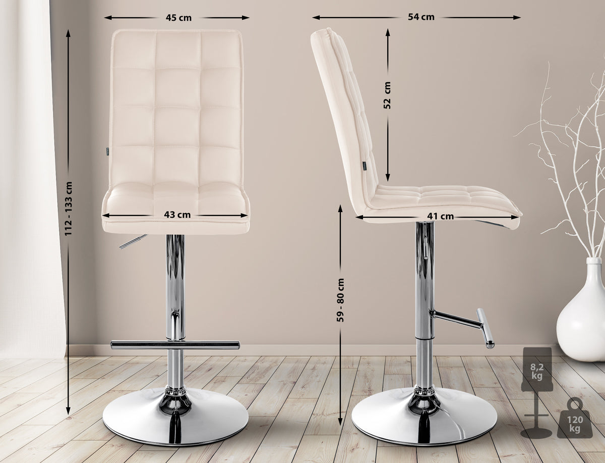 Barhocker Peking V2 Kunstleder chrom – Ansicht 14