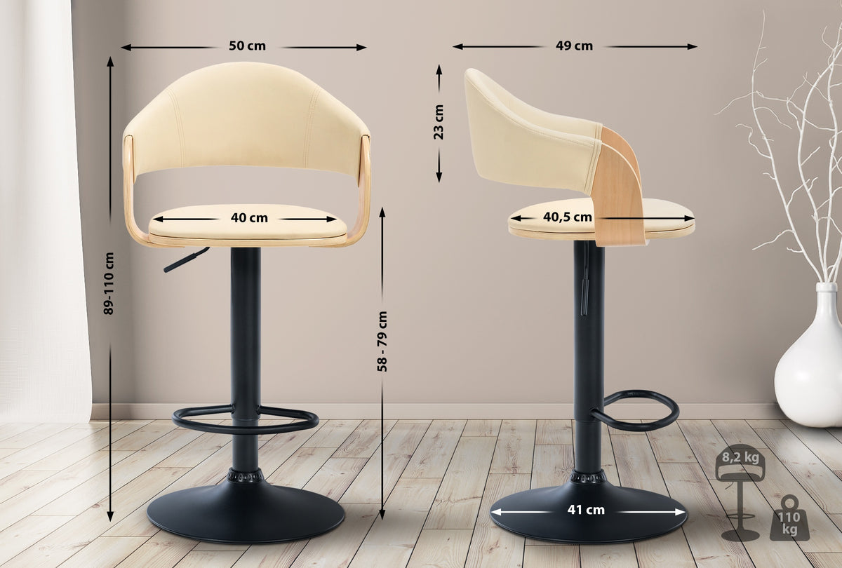 Barhocker Nilse Kunstleder schwarz – Ansicht 12