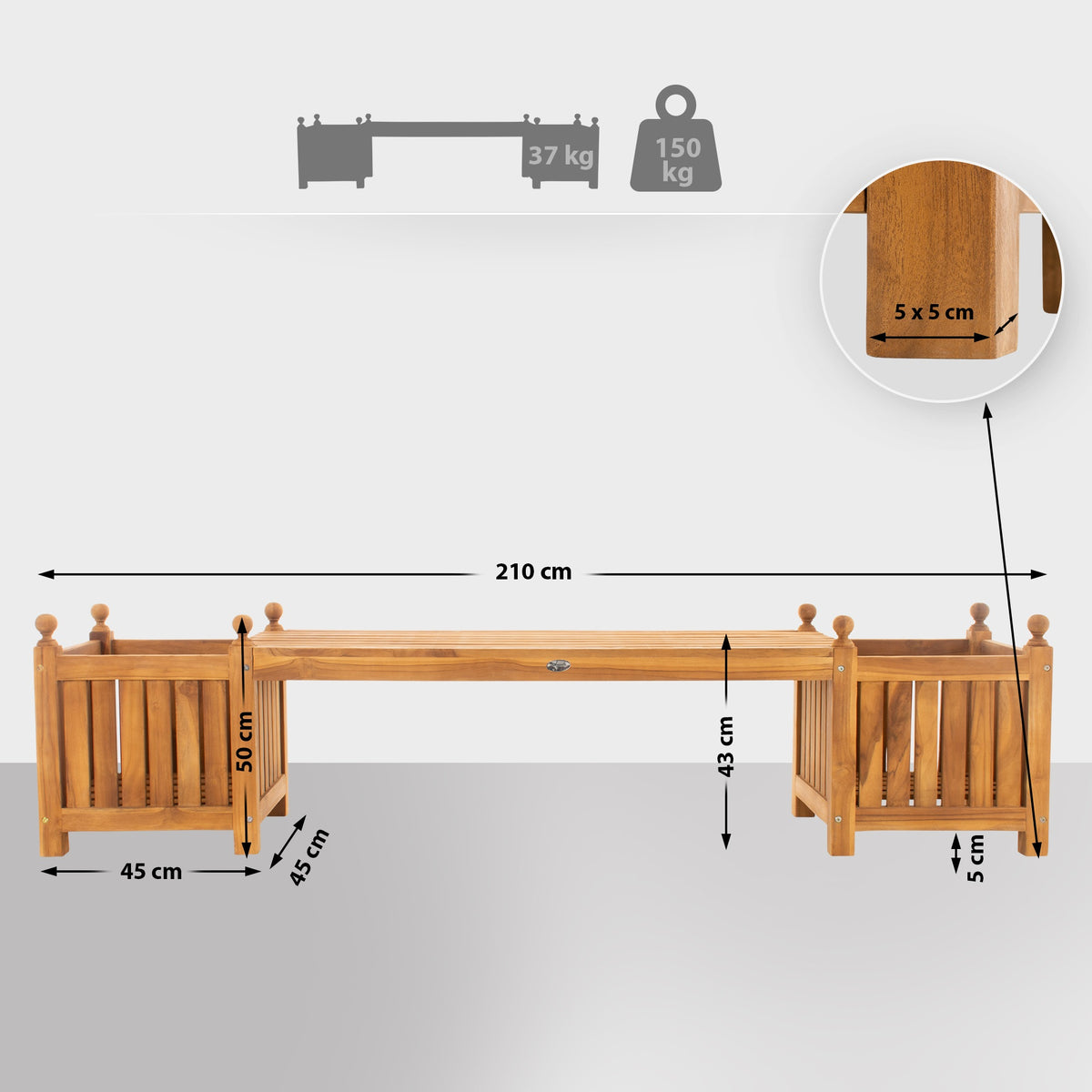 Teakbank Boston – Ansicht 2