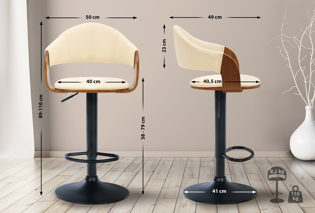 Barhocker Nilse Kunstleder schwarz – Ansicht 2