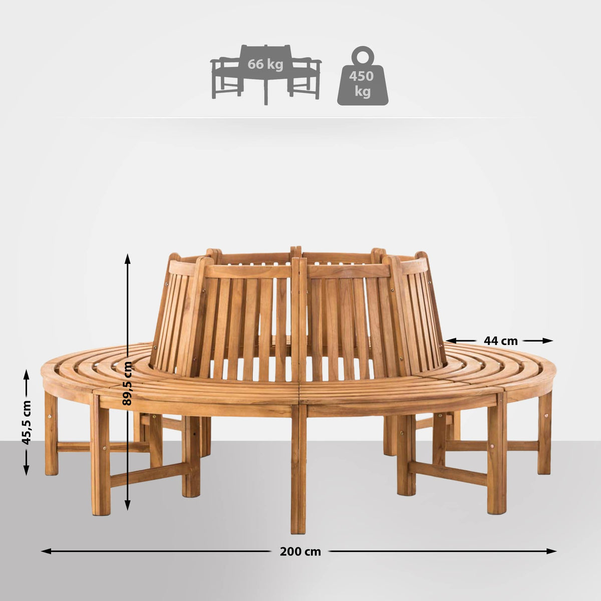 Baumbank Novum rund 200 cm – Ansicht 2