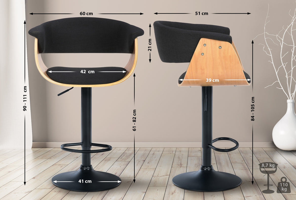Barhocker Vestal Stoff – Ansicht 7