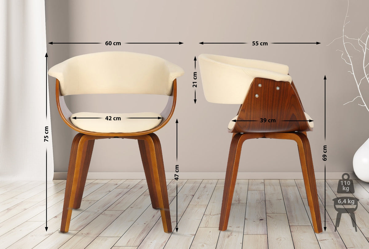 2er Set Stühle Bruce Kunstleder walnuss – Ansicht 10