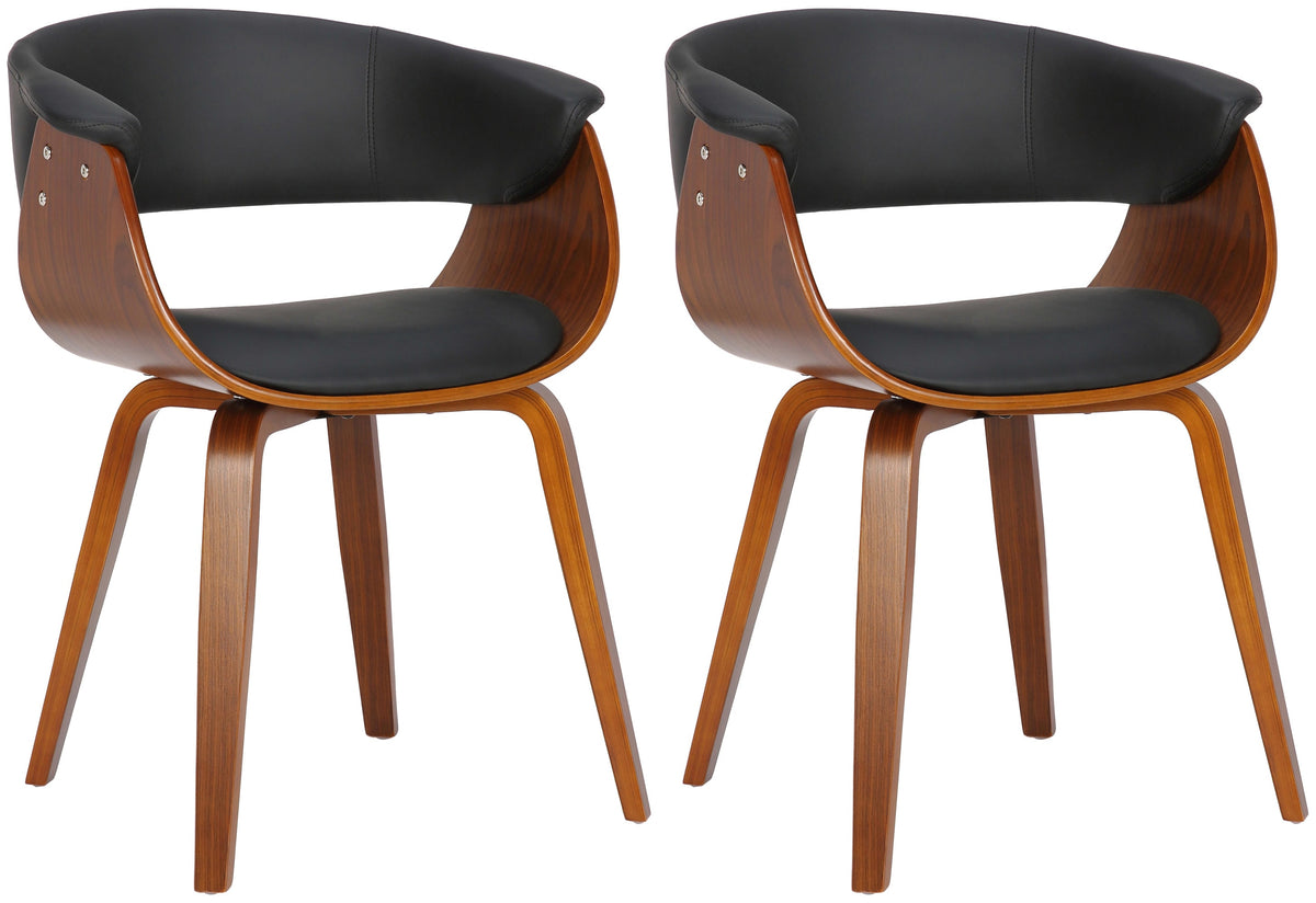 2er Set Stühle Bruce Kunstleder walnuss