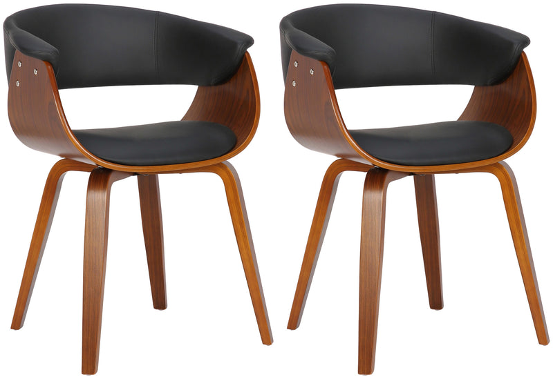 2er Set Stühle Bruce Kunstleder walnuss