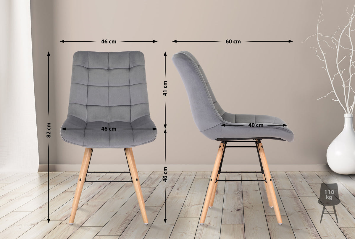 2er Set Stühle Leni Samt – Ansicht 2