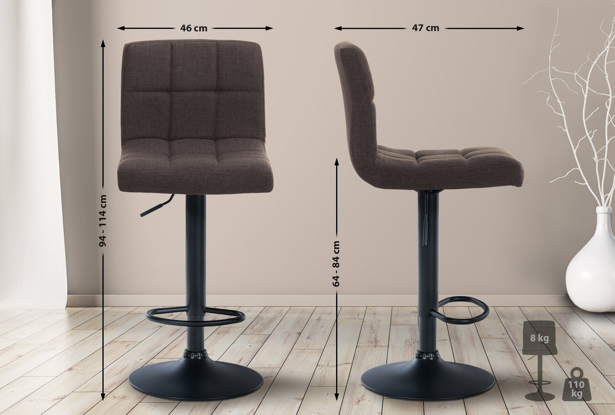 Barhocker Calma Stoff schwarz – Ansicht 7