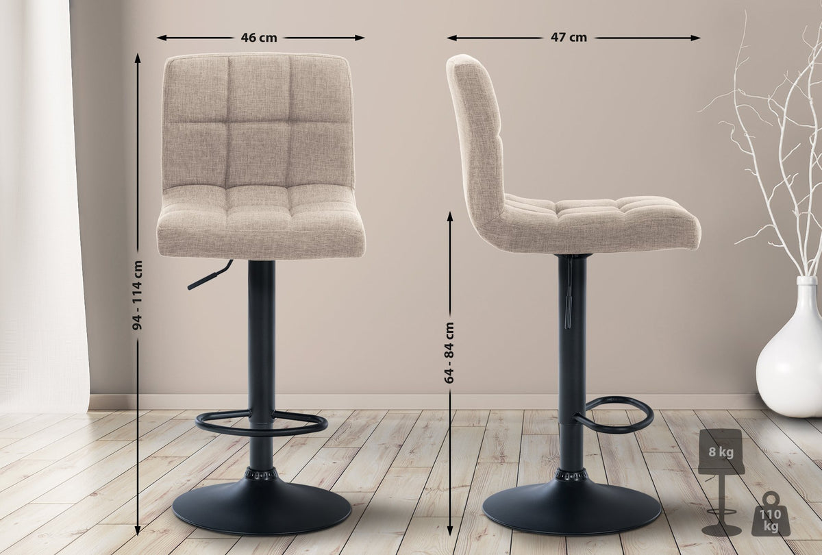 Barhocker Calma Stoff schwarz – Ansicht 12