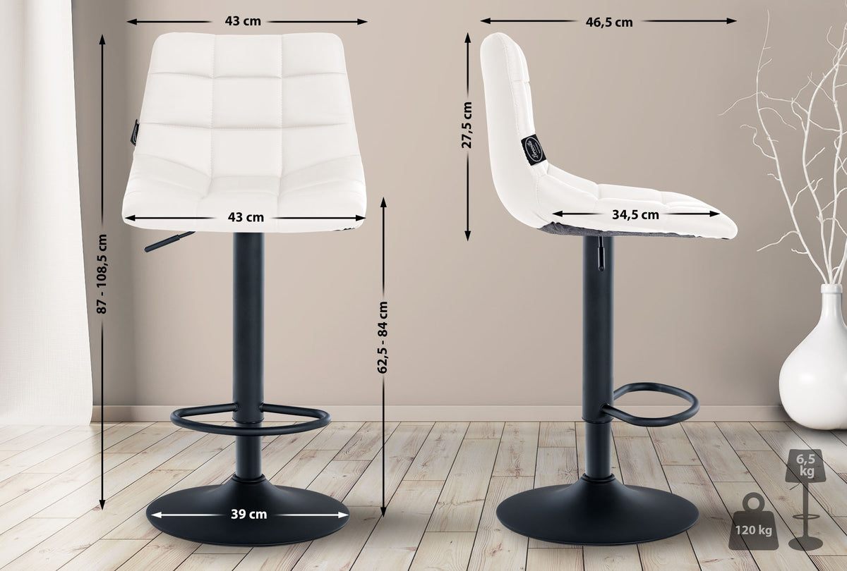 Barhocker Jerry Kunstleder schwarz – Ansicht 9