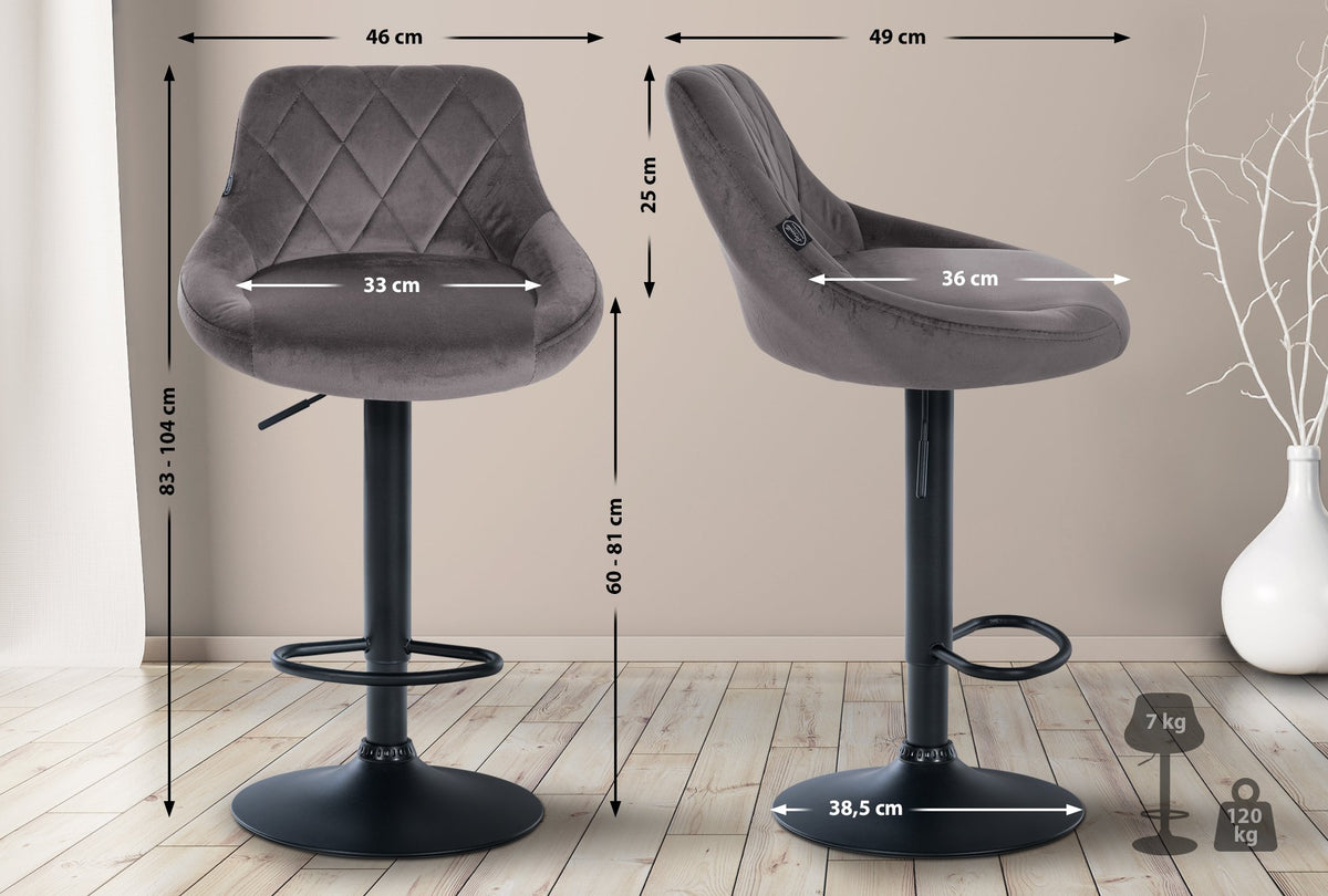Barhocker Lazio Samt schwarz – Ansicht 18