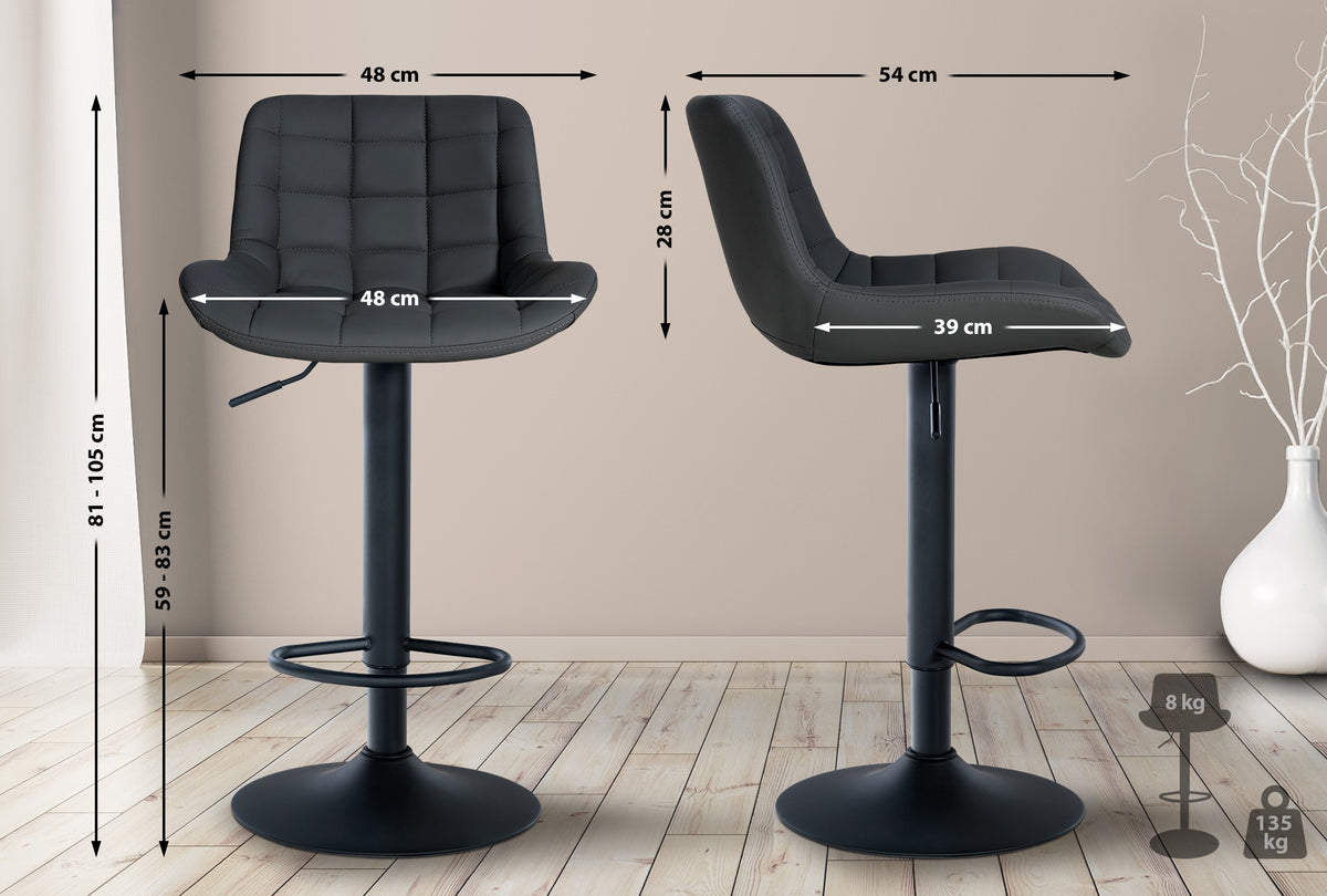 2er Set Barhocker Tover Kunstleder – Ansicht 2
