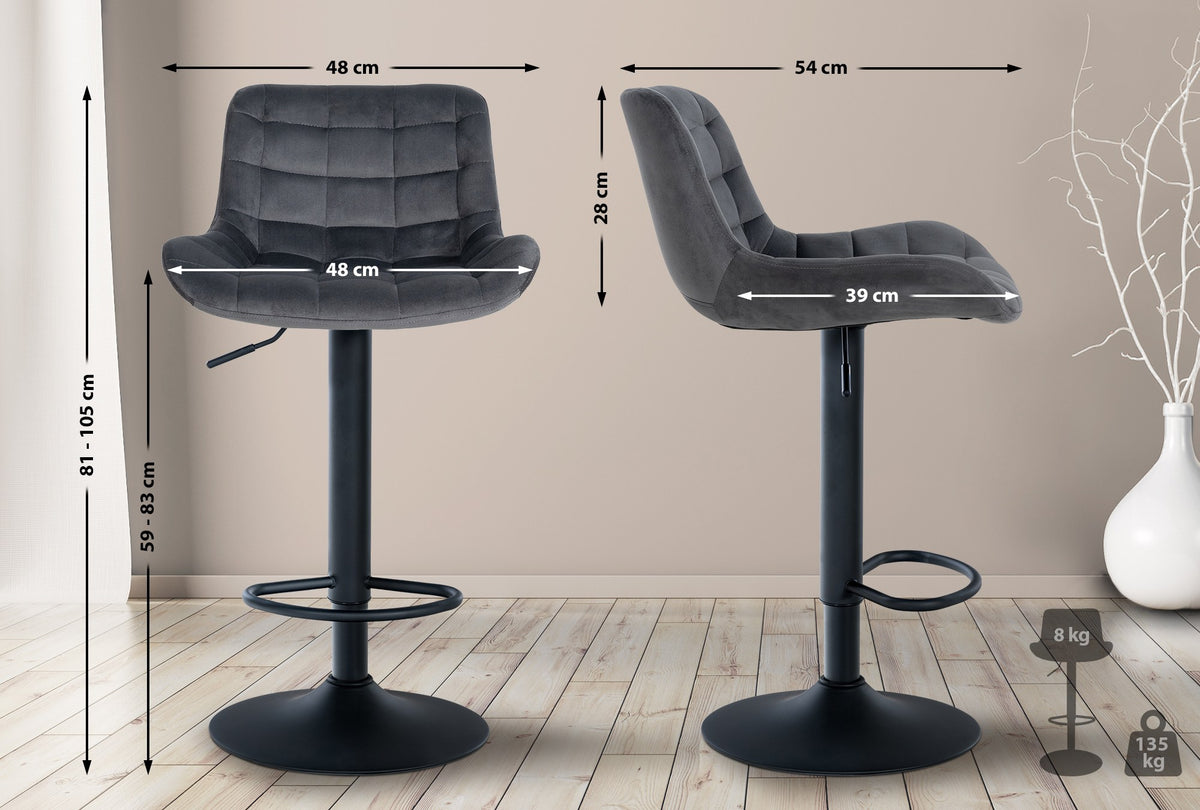 2er Set Barhocker Tover Samt – Ansicht 16