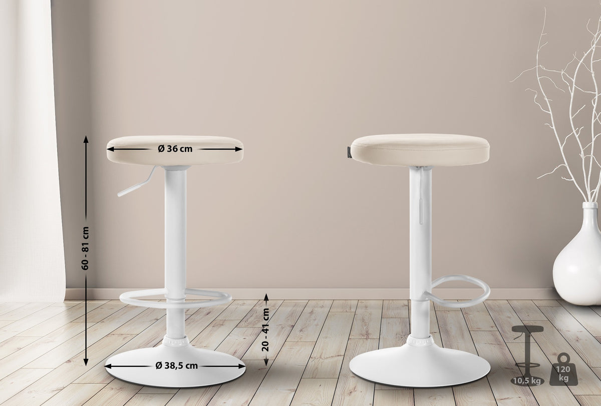 Barhocker Ponte Kunstleder weiß – Ansicht 9