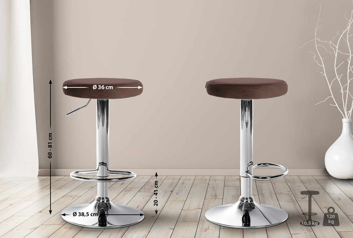 Barhocker Ponte Samt chrom – Ansicht 2