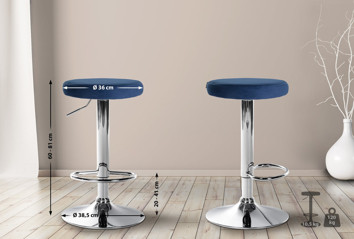 Barhocker Ponte Samt chrom – Ansicht 9