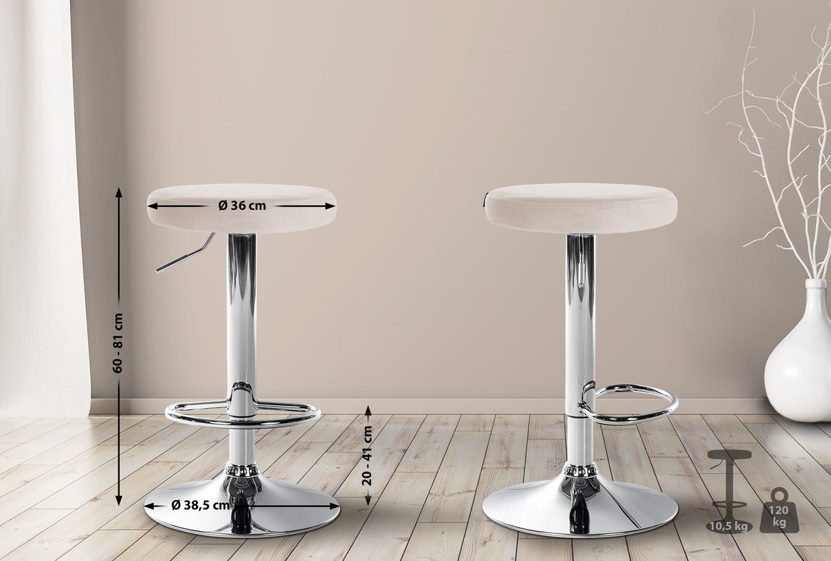 Barhocker Ponte Samt chrom – Ansicht 16