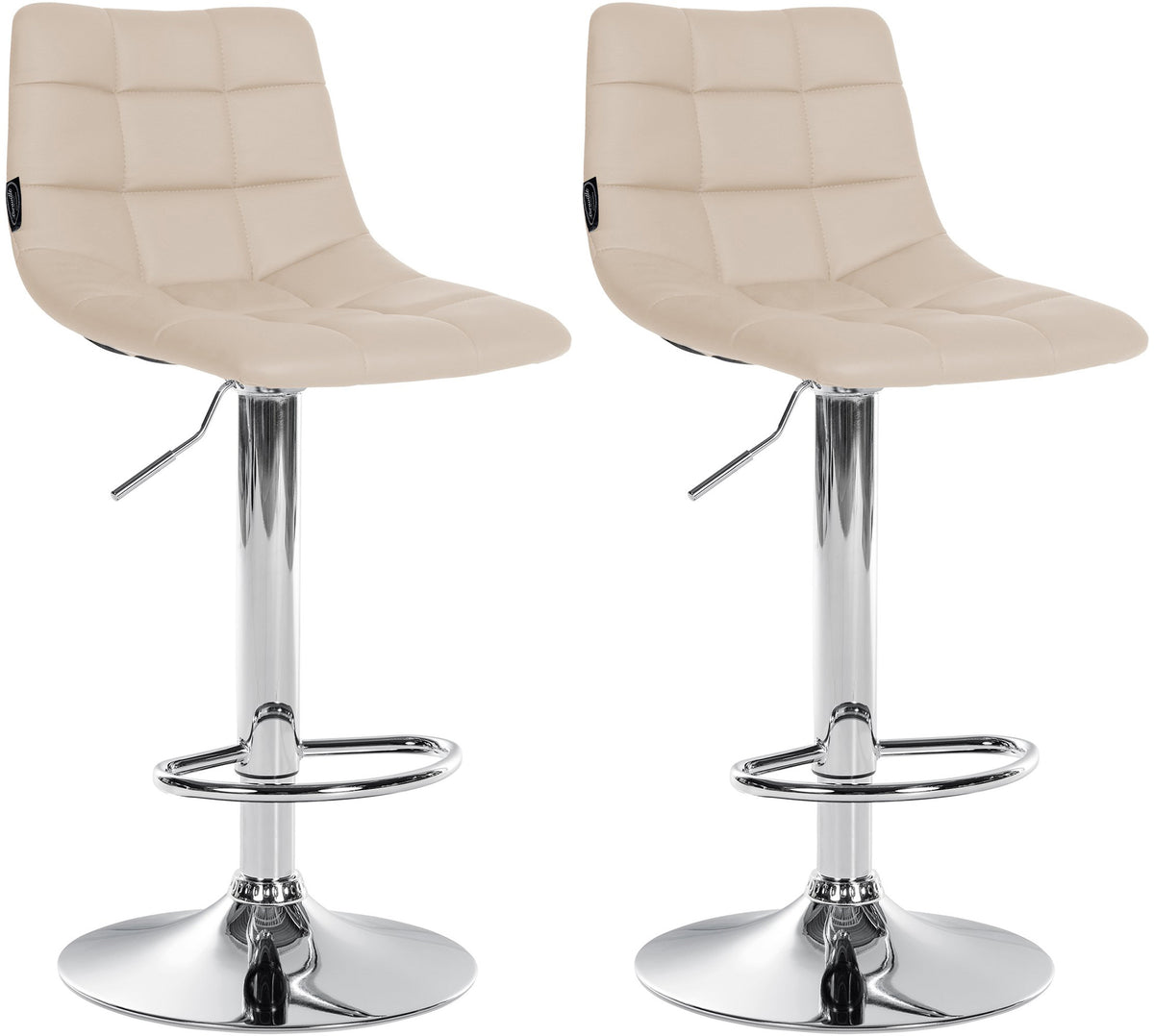 2er Set Barhocker Jerry Kunstleder chrom