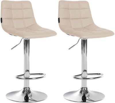 2er Set Barhocker Jerry Kunstleder chrom
