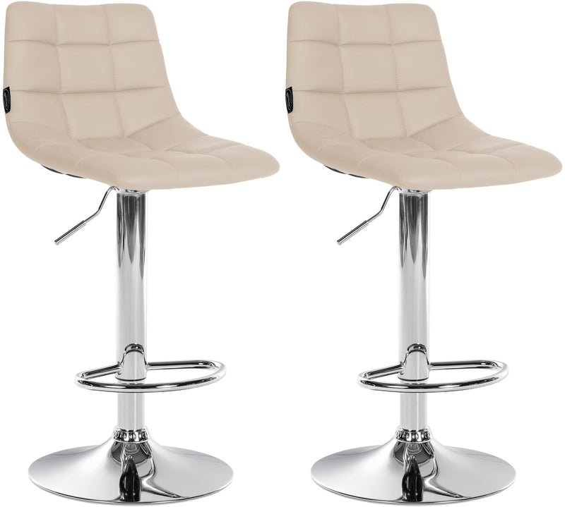 2er Set Barhocker Jerry Kunstleder chrom