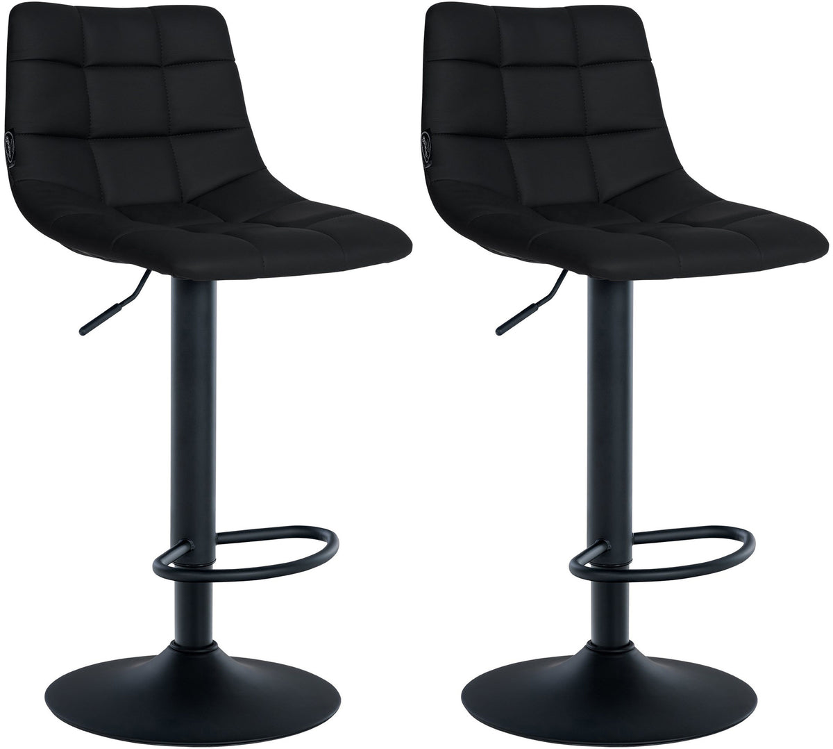 2er Set Barhocker Jerry Kunstleder schwarz – Ansicht 17