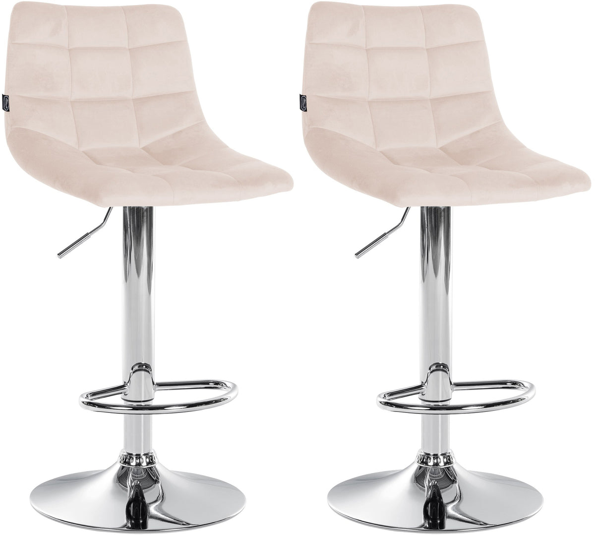 2er Set Barhocker Jerry Samt chrom