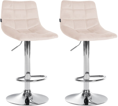 2er Set Barhocker Jerry Samt chrom