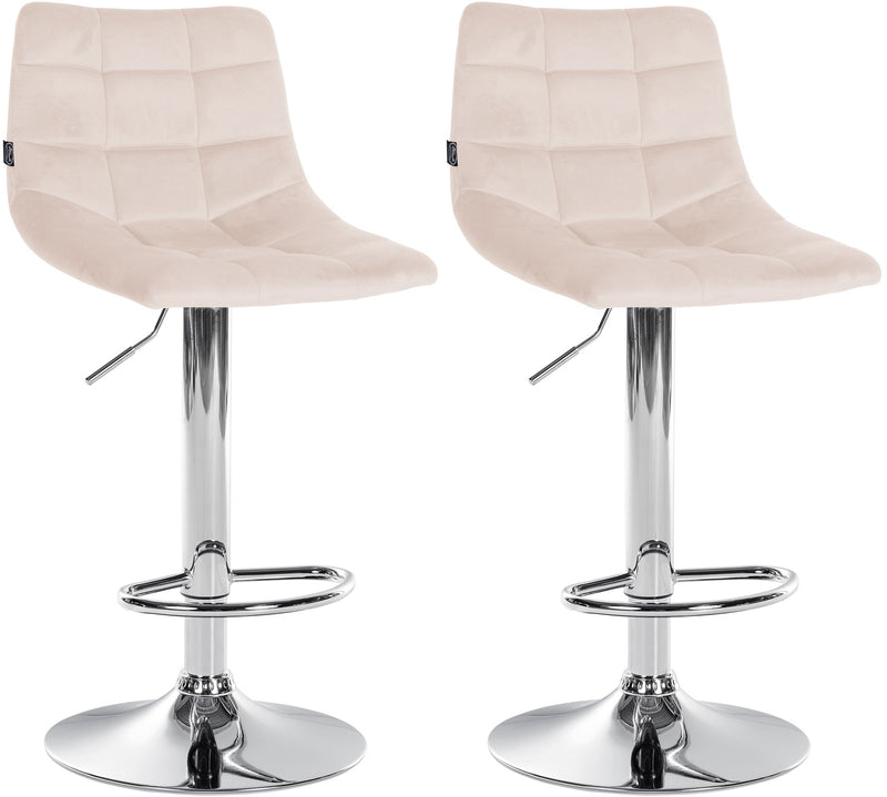 2er Set Barhocker Jerry Samt chrom