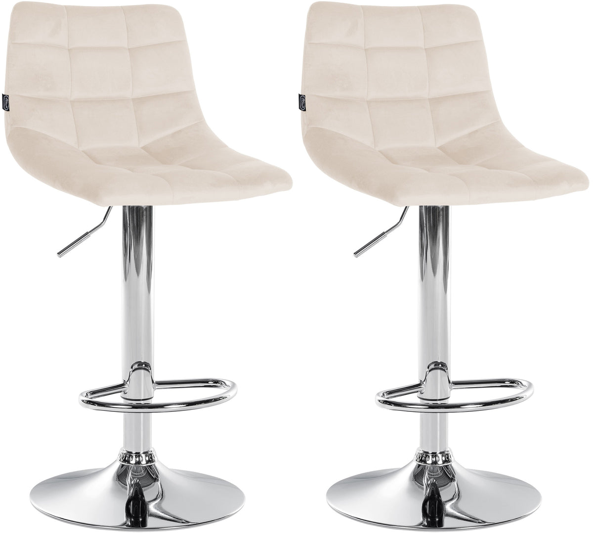 2er Set Barhocker Jerry Samt chrom – Ansicht 17
