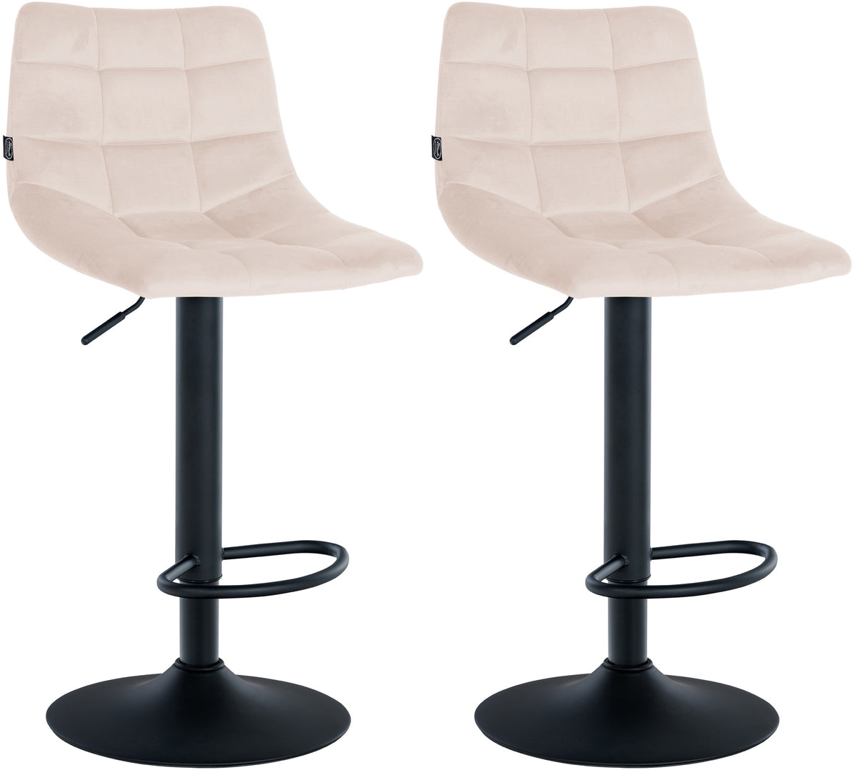 2er Set Barhocker Jerry Samt schwarz
