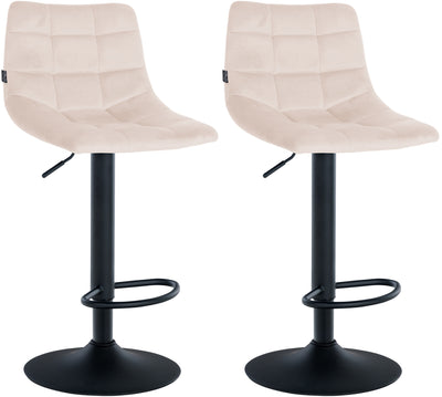 2er Set Barhocker Jerry Samt schwarz