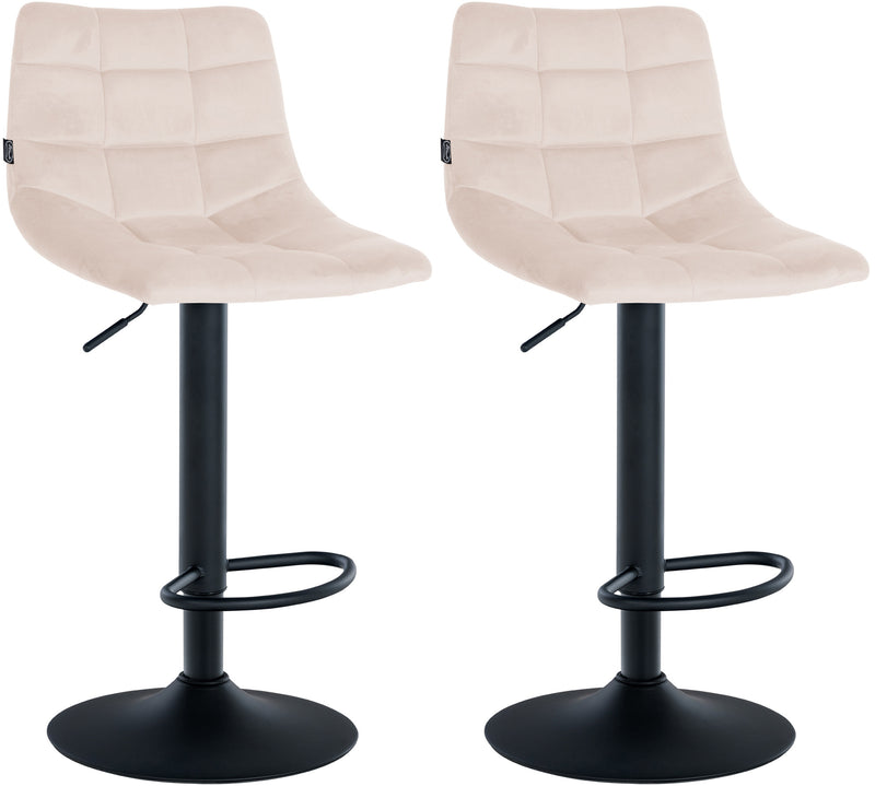 2er Set Barhocker Jerry Samt schwarz