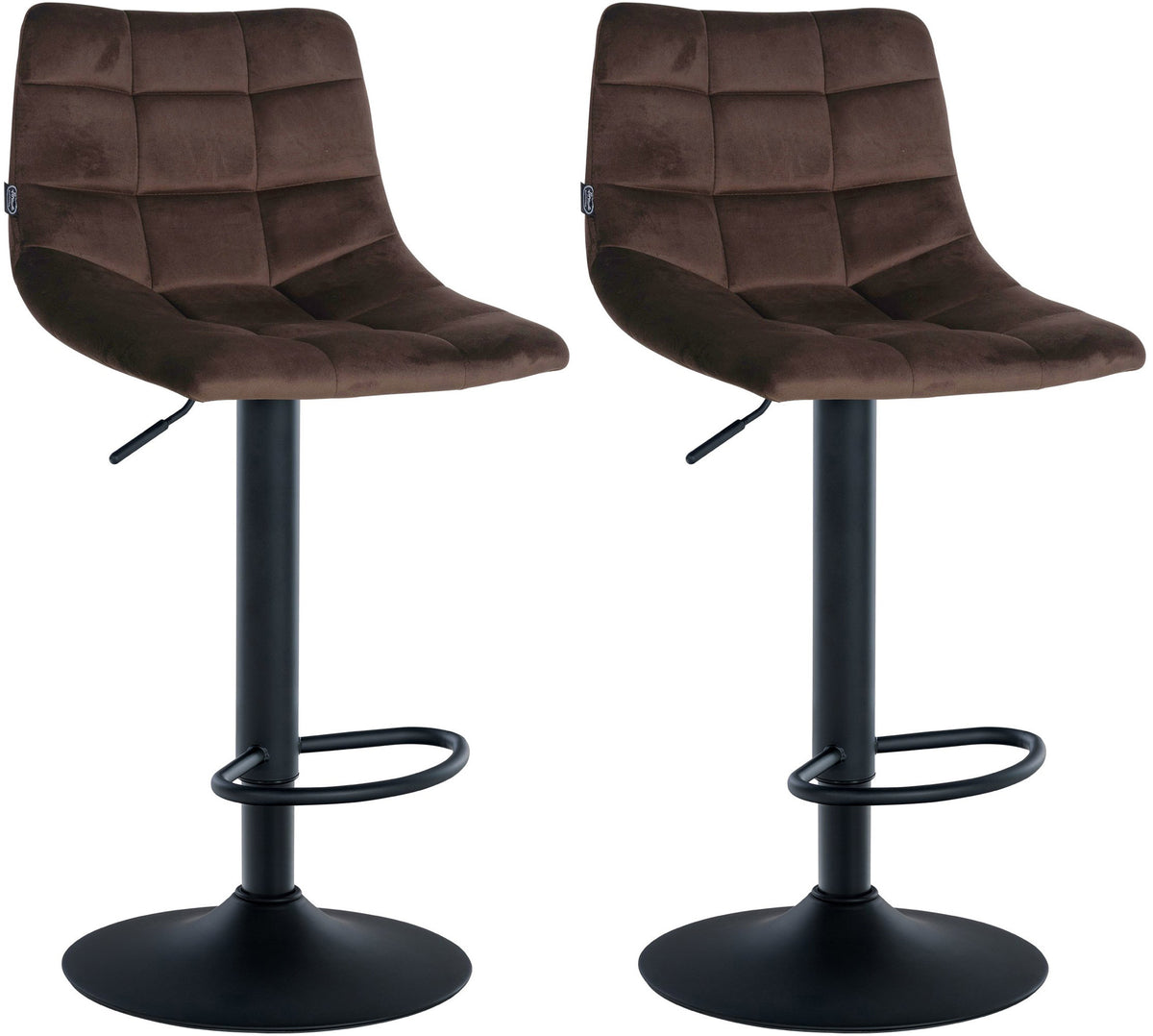 2er Set Barhocker Jerry Samt schwarz – Ansicht 9