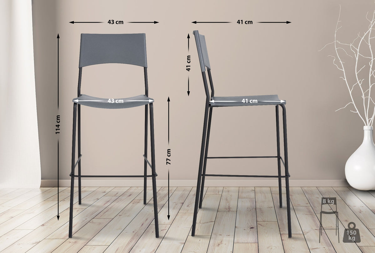 Barhocker Genua Schwarz – Ansicht 2