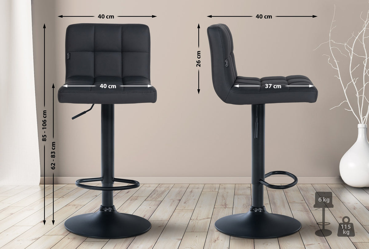 2er Set Barhocker Feni Kunstleder schwarz – Ansicht 2