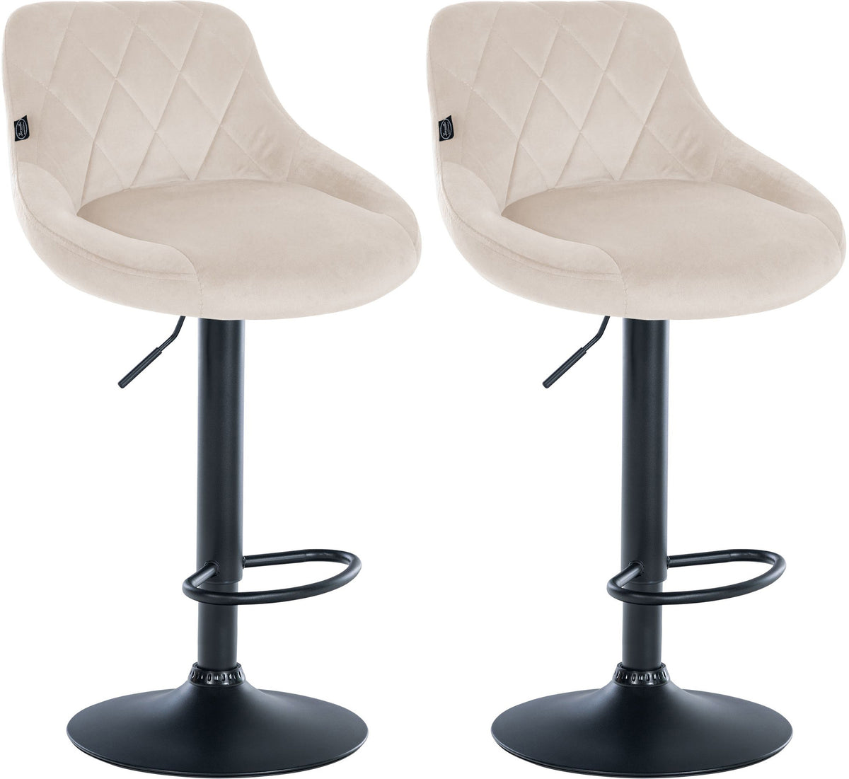2er Set Barhocker Lazio Samt schwarz – Ansicht 17