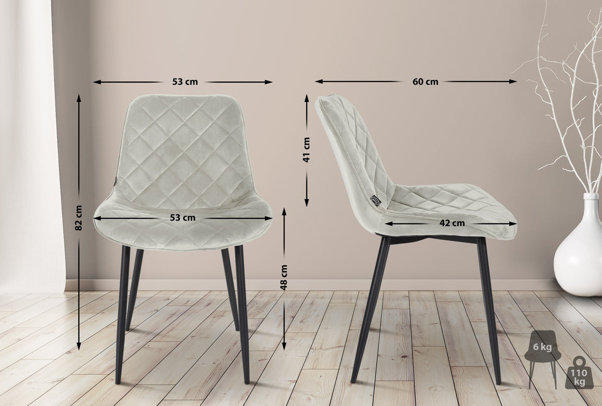 4er Set Stühle Springs Samt – Ansicht 10