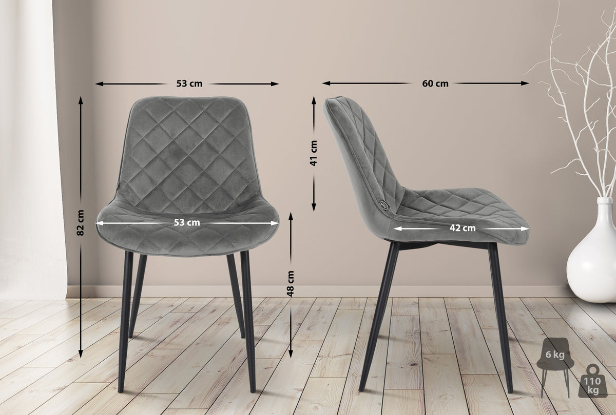 4er Set Stühle Springs Samt – Ansicht 18
