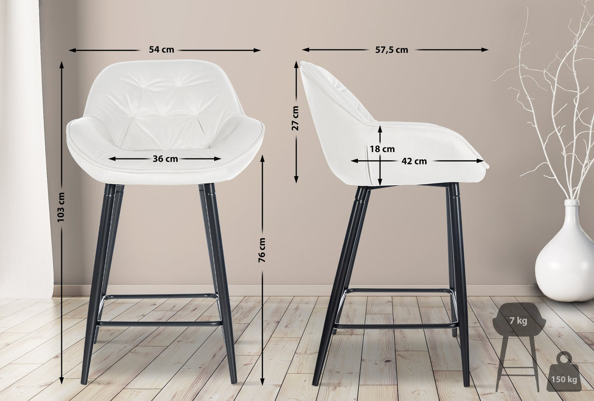 2er Set Barhocker Gibson 76 Samt – Ansicht 2
