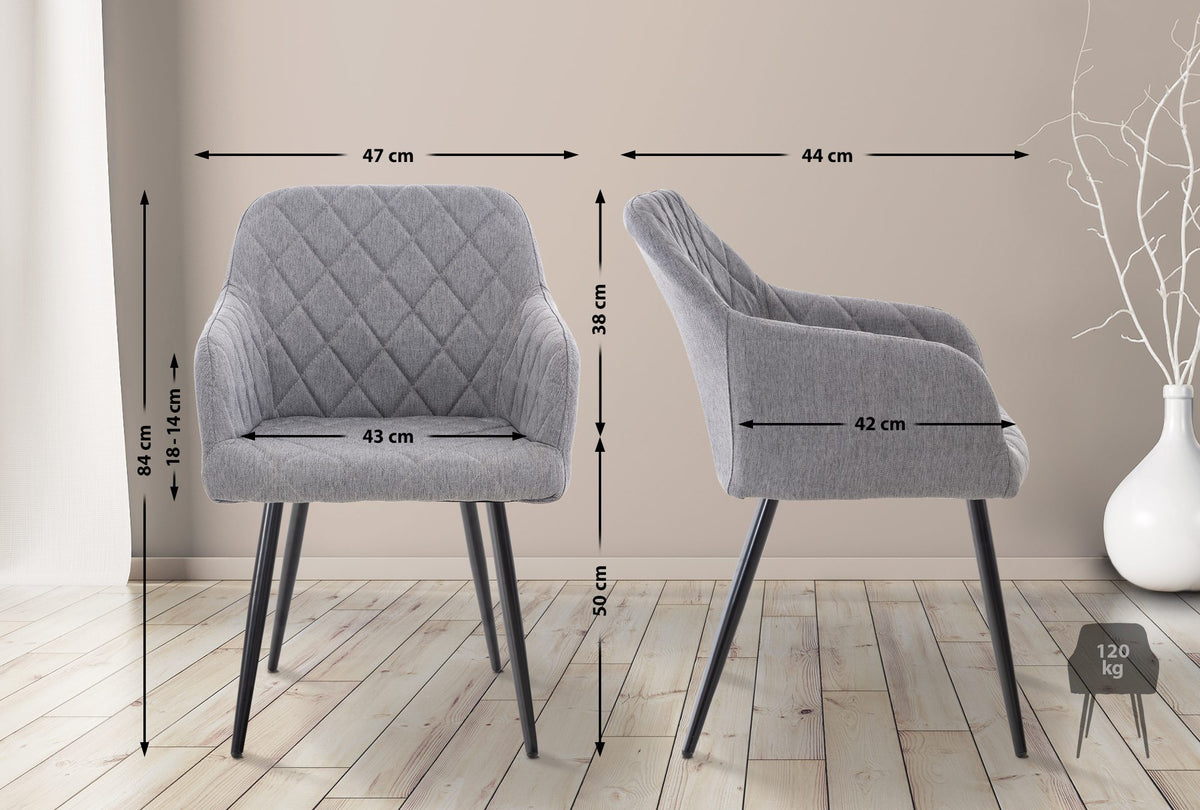 2er Set Esszimmerstuhl Shila Stoff – Ansicht 9