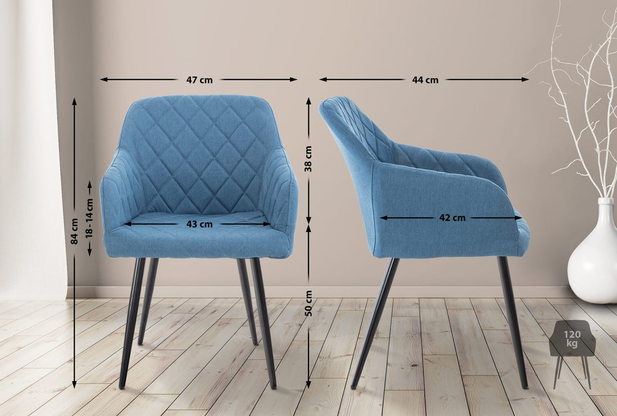 2er Set Esszimmerstuhl Shila Stoff – Ansicht 16
