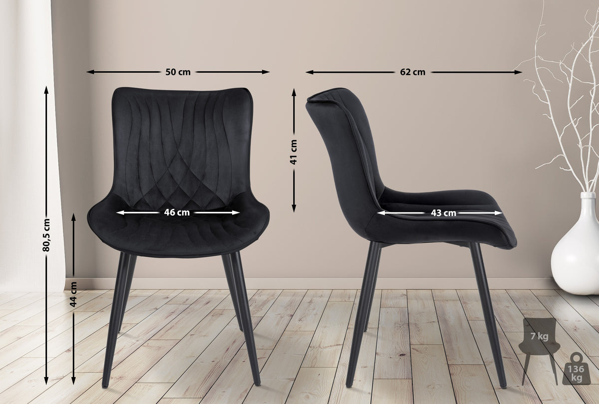 2er Set Stühle Brady Samt – Ansicht 18