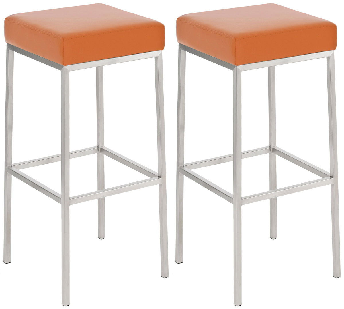 2er Set Barhocker Montreal 85 Kunstleder edelstahl